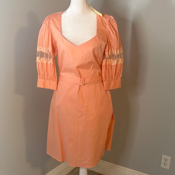 Esley Dresses & Skirts - [Esley] Coral Puff Sleeve Dress - Size Small NWT